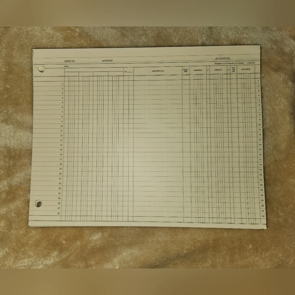 National Brand Black 94-584 Top Lock Binder Ledger & 7 Sets Of Replacement Paper